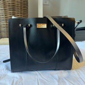 Kate Spade Black Leather Shoulder Bag Gold Hardware